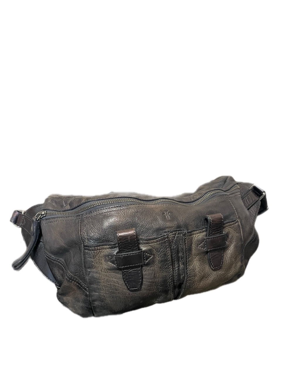 FRYE Brown Distressed Leather Crossbody Fanny Pack